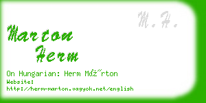 marton herm business card